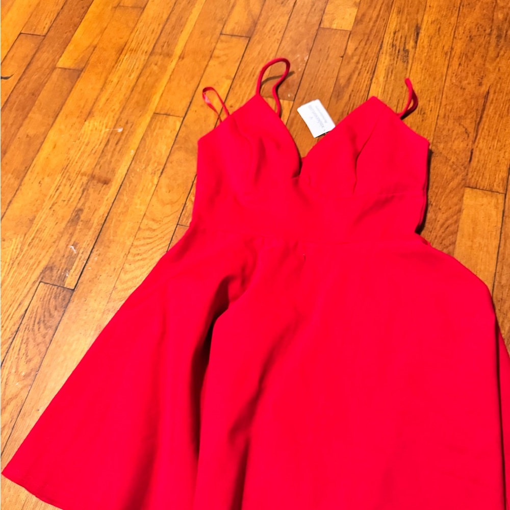 Red holiday party mini dress